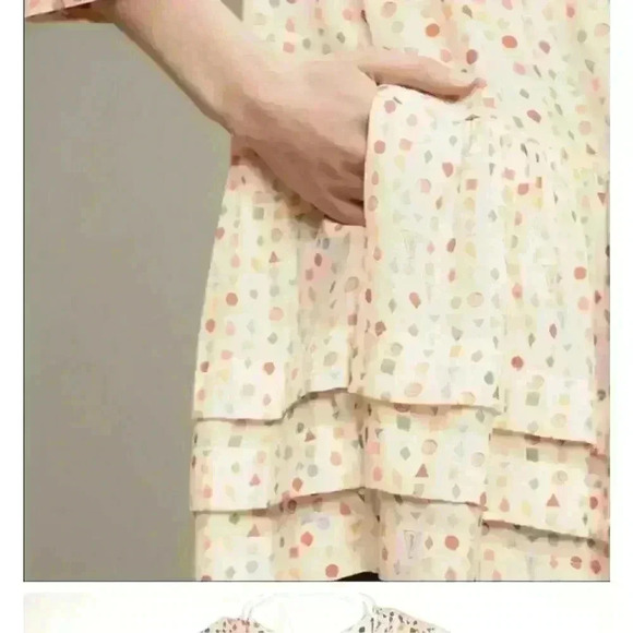 Antropologie Maeve Buttondown Tunic Sz m Dots Boho Bohemian V-neck - Picture 3 of 8